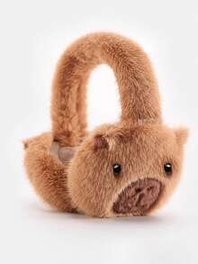 1pc Cute Capybara Ear Muffs, Thick Fleece Ear Warmers For Autumn/Winter, Warm And Cold-Proof Ear Covers