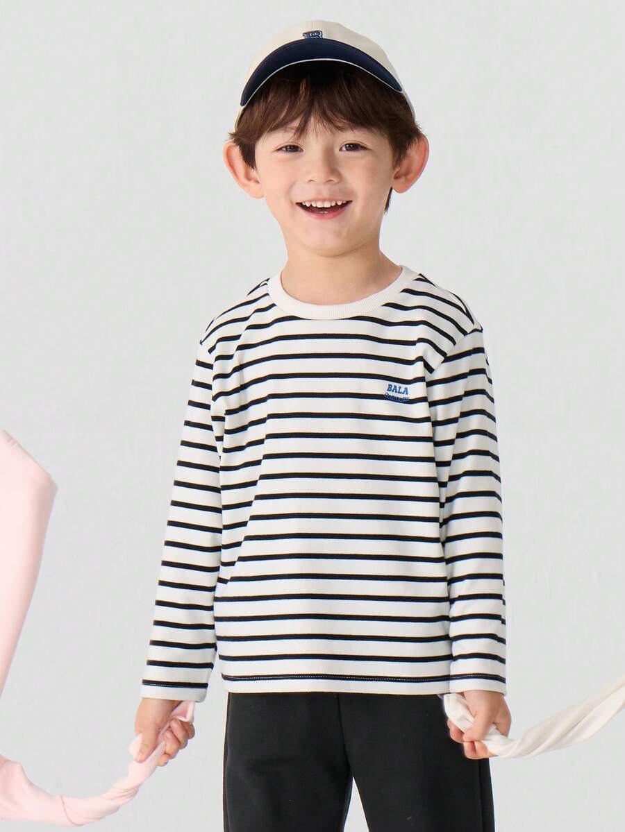 Balabala Jungen Langarm T-Shirt Herbst/Winter 2025, Rundhals Oberteil für Mädchen & Kinder, vielseitig