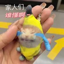 1个新款快乐香蕉猫动物玩偶，表情包跳舞猫毛绒玩具 - 生日礼物、夏季玩偶、母亲节礼物、复活节礼物、万圣节礼物、圣诞节礼物、新年礼物、节日礼物、完美礼物、玩具、游戏畅销品 - 彩色 - 查看 5