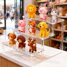 1pc Acrylic Trapezoid Display Rack, 1-4 Tier Trapezoid Display Shelf, Home Storage Display Rack For Jewelry, Cosmetics, Multi-Layer Transparent Storage Display Rack, Cake Stand, Perfume Rack - Clear - View 3