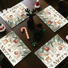 1 set/1 buc/4 buc/6 buc veselă de Crăciun cu model de fructe de pădure și elan, veselă termoizolantă, veselă din poliester lavabilă la mașină, veselă de protecție, decor central, decor zilnic pentru camera de zi a familiei, potrivită pentru decorarea întâlnirilor de grup