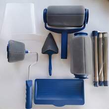 Professional Paint Roller Brush Set, Wall Painting Handle Tool With Paint Flow Brush, Wall Printing Brush, 3 Extension Poles, Printing Brush Tray, Plush Edge Handle For Walls And Ceilings