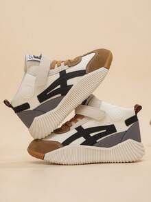 1 Pair Hook And Loop Design Boys' Sports Shoes, Girls' Fashion Casual Tennis Shoes, Infant Tennis Shoes, New Spring/Autumn Collection