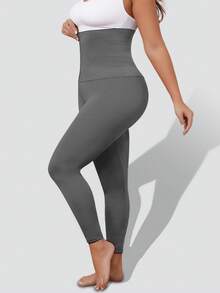 1pc Plus Size High Waist Yoga Pants With Buttons, Slimming Waist, Versatile For Workout, Casual Wear, All Season