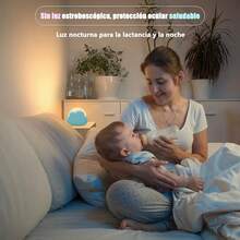 Luz de noche para niños, lampara de noche recargables, night light LED portátil regulable, luz nocturna para dormitorios de niñas y niños, Grandes opciones de regalo para niños y bebés, rosa - Azul - Ver 6
