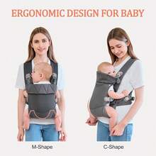 Newborn Carrier, Baby Carrier Newborn To Toddler, Ergonomic Baby Sling With Head Support - 深灰色 - 查看 3