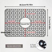 Silikonschutz für Spüle, mit Ablaufloch in der Mitte, hitzebeständig und rutschfest, spülmaschinenfest, Spülbeckenmatte für den Boden von Landhausküchen-Edelstahlspülen, rutschfeste Küchenmatten für die Seite der Spüle, natürliches und hygienisches Küchenessential für Zuhause und Küchendekoration, Teil Ihrer gemütlichen Herbst- und Winterstile sowie Weihnachtsdekorationen