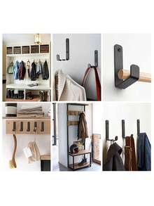 Bộ 2/4/6 móc treo tường hình chữ L bằng thép không gỉ chịu lực cao - Giá treo áo khoác tiện dụng cho gia đình và văn phòng. - Nhiều màu - Xem 3