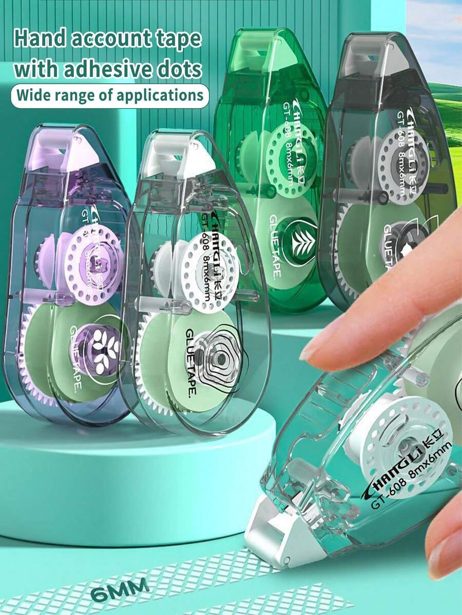 1pc Dot Correction Tape, High Capacity, Transparent Double-Sided Adhesive, Suitable For Children's Handmade Scrapbooking, Stickers, High Viscosity Dotted Double-Sided Tape, Seamless, Student Correction Tape, Craft Supply Tool