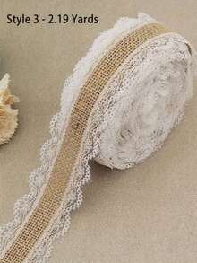 1 pièce Ruban de toile de jute DIY, 200 cm/2,19 yards Emballage cadeau en lin DIY, Décoration de mariage et de fête, Convient pour la maison, les mariages, les fêtes et l'artisanat, les ornements d'anniversaire et de fête, Rouleau de dentelle en lin fait main