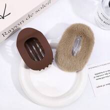 3pcs/6pcs Autumn/Winter Plush Flat & Round Hair Clips Set For Women, Daily Hairstyle Clips With Teeth, Non-Slip Duck Clip, Bendable Arc Design, Vintage Sweet Simple Niche Hair Accessories