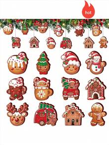 12/24/36 sztuk piernikowych ludzików, drewniane ozdoby wiszące na choinkę, do domu, na święta, do dekoracji zimowych, do dekoracji choinki, szuflad, regałów, balustrad schodowych, kominków, ścian, okien, a także jako prezenty dla przyjaciół i rodziny, aby cieszyć się świąteczną atmosferą.