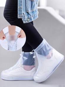 Bao giày đi mưa bằng nhựa chống thấm nước có dây rút, nhiều kích cỡ, chống trượt, chống thấm nước và chống bụi, có thể tái sử dụng, phụ kiện ngoài trời, thích hợp cho trường học, văn phòng, gia đình, du lịch, cất giữ giày dép - Nhiều màu - Xem 4