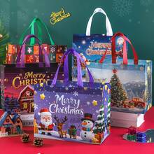 16/8pcs Set Large Christmas Gift Bags With Handles - Extra Large Party Gift Bags (12.8 X 9.84 X 6.99 Inches) - Printed With Santa Claus, Snowman And Christmas Tree Patterns, Reusable - Made Of Durable PP Material, Suitable For Holiday Shopping, Christmas Parties And Gift Giving - Perfect For Birthdays And Various Events, Cheerful Patterns, Sturdy And Durable, With Festive Decoration Effect - Multicolor - View 6