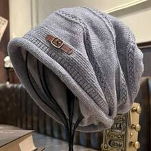 Knitted Knitted Hat, Solid Color Fashion Casual Autumn/Winter Warm Beanie, Suitable For Outdoor Sports For Men And Women
