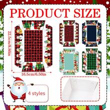 6 piezas, Bandeja para aperitivos de noche de película navideña - Barco de papel para aperitivos con diseño de Papá Noel y muñeco de nieve, apto para palomitas de maíz, dulces y patatas fritas - Suministros para fiestas navideñas y cumpleaños, decoraciones navideñas, ideal para Navidad (estilo aleatorio) - Multicolor - Ver 5