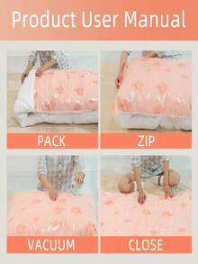 1/4/5/6pcs Vacuum Compression Storage Bags, Space Saving Bags For Clothes, Bedding, Pillows, Dust-Proof And Moisture-Proof - Clear - View 5