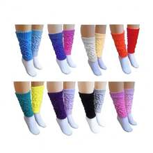 1 Pair Of Aerobic Gym Sports Fitness Ballet Gymnastics Plain Leggings - 黑色 - 查看 3