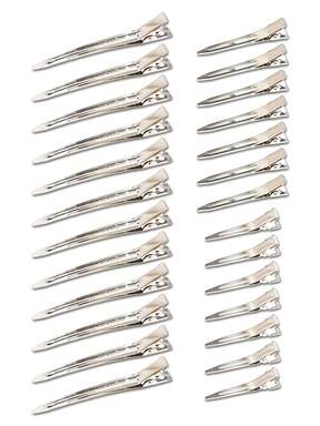 48pcs/24pcs/12Pcs Metal Duck Billed Hair Clips For Women Styling Sectioning, Silver Hair Pins For Long Hair, Alligator Curl Loc Clips For Thick Hair Roller, Salon, Bows DIY, Claw Clips, Hair Claws, Hair Slide, Hair Barrettes, Hair Accerssories