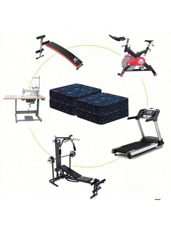 4 Heavy-Duty Shock-Absorbing Treadmill Mats, Non-Slip Sports Floor Mats, Noise Reduction Mats, Household, Commercial Places, Carpets, Wooden Floors, Etc., Treadmills, Fitness Equipment, Yoga, Weightlifting Floor Protection Mats