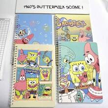 1 pieza/2 piezas Cuaderno de espiral A5 con diseño de alta calidad de Bob Esponja y Patricio Estrella, dedicado a estudiantes, para la temporada de regreso a clases, pequeños regalos para fans (estilo aleatorio)