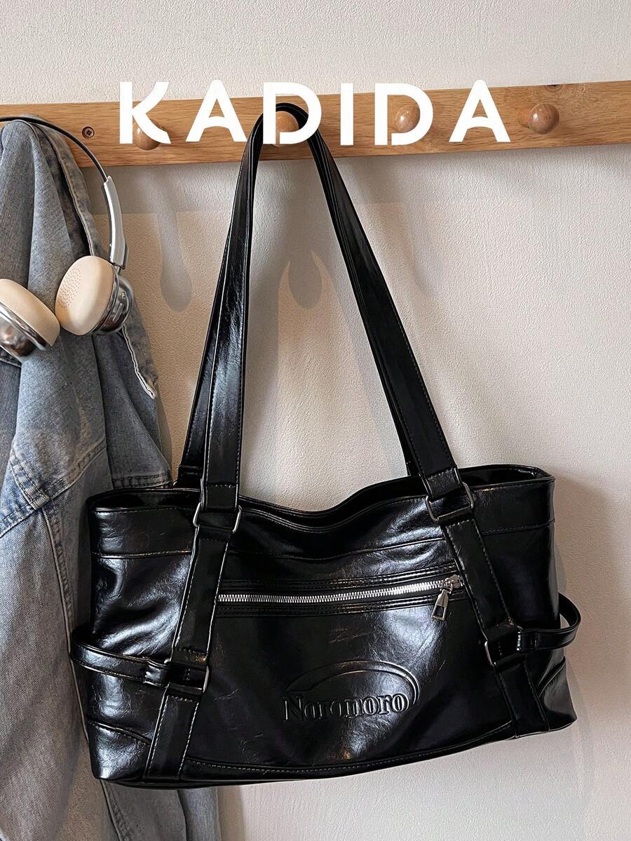 1 buc Geantă tote vintage de mare capacitate, Geantă crossbody vintage din PU, Set geantă de mână și portofel casual pentru femei, Genți tote pentru școală. Esențiale pentru facultate, Geantă de stradă și japoneză pentru femei Genți mari la modă pentru femei, Genți tote noi pentru femei