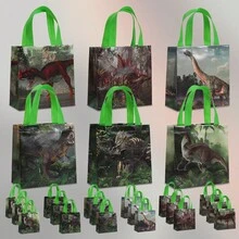 6/12/24 piezas Bolsas de regalo con temática de dinosaurio con asas, bolsas de regalo de tela no tejida con temática de dinosaurio, bolsas de regalo para fiesta de cumpleaños con temática de dinosaurio, adecuadas para suministros de fiesta con temática de cumpleaños, también se pueden usar como bolsas de compras. - Multicolor - Ver 11