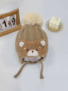 1 Piece Cute Knitted Baby Hat, Bear Design - Perfect Choice For Winter Outings - Suitable For Babies - Multicolor - View 11