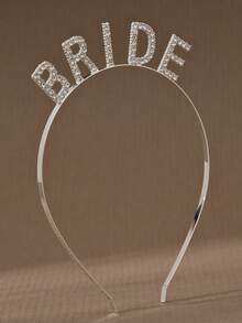 Băng đô chữ BRIDE đính đá, phụ kiện trang trí đám cưới, quà tặng cho phù dâu, phụ kiện ngày Valentine. - Bạc - Xem 3