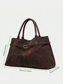 Large Capacity Velvet Tote Bag, Retro European And American Design Shoulder Bag, 2025 Autumn New Fashion Ladies Shoulder Bag