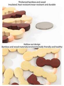 Bamboo Heat Insulation Mat, Pot Holder, Dining Table Placemat, Bowl Pad, Plate Coaster, Square/Round Shape,Home And Kitchen Must-Haves, Kitchen Utensils And Equipment As Christmas Practical Gifts