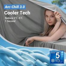 Cooling Blanket - Chill 3.0 Q - 0.5+ Manta Fra Doble Cara Nylon Sudores Nocturnos, Cobija Enfriadora Verano, Manta de Enfriamiento Fresca Uso en CamaSofViajes 200x220 - Gris + 200*220cm - Ver 4