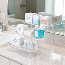 1pc Acrylic Trapezoid Display Rack, 1-4 Tier Trapezoid Display Shelf, Home Storage Display Rack For Jewelry, Cosmetics, Multi-Layer Transparent Storage Display Rack, Cake Stand, Perfume Rack - Clear - View 5