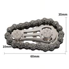 Juguete giratorio con diseño de cadena de bicicleta de 2 engranajes, de acero inoxidable con cojinetes suaves, juguete premium para inquietos - Colorido