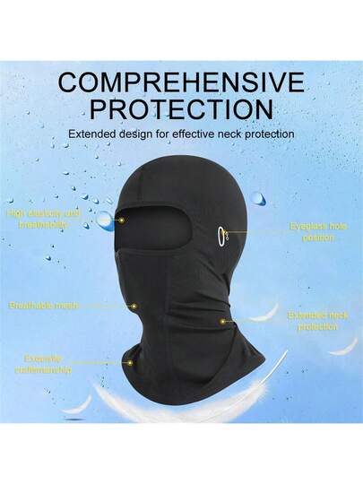 AD 1 قطعة ركوب الدراجات بالاكلافا للجنسين للتنفس جليد دراجة نارية حرير ركوب الرياضة الوجه الوجه Protec | مقاس: حجم واحد