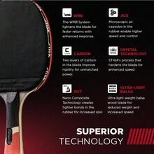 YPro Carbon PerformanceLevel Table Tennis Racket With Carbon Technology For Tournament Play Red And Blue Colorsy