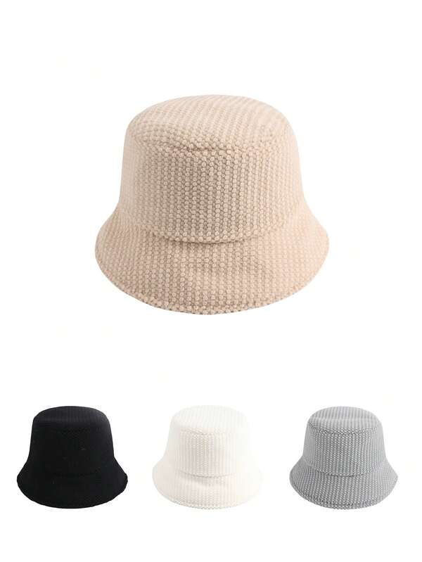 قبعة دلو من نوع فلوفي بلون واحد للنساء، للاستخدام الخارجي والرياضة اليومية، مقاومة للحرارة والبرودة، قبعة دلو مناسبة للأزواج للسفر والأنشطة الخارجية اليومية