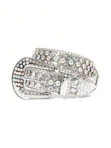 Children's Diamond Embellished Belt, Fashionable Streetwear Style, Rhinestone Decorated Belt For Boys And Girls - A - View 36