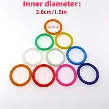 50 piezas de anillos sueltos de plástico de colores surtidos para carpetas de anillas, anillos para tarjetas, útiles escolares y herramientas de lectura, de vuelta al colegio - Multicolor - Ver 17