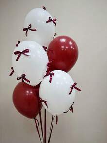 92pcs/Set White, Red Balloons And Red Bow Combination Decoration Set, Suitable For DIY Balloons, Simple Wedding Decor, Birthday, Wedding, Engagement, Outdoor Photography Decor, Baby Shower, Farm, Balloon Arch, Bachelor/Bachelorette Party, Gender Reveal Party, Christmas And Other Occasions - White and Red - View 3