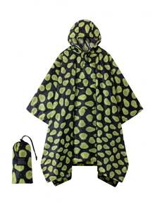 3-In-1 Multifunctional Hooded Rain Poncho For Adults With Neckline Buttons, Portable Raincoat With Pockets, Lightweight Rain Jacket For Women And Men Outdoor Activities