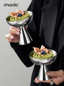 choxila 1个不锈钢甜点杯，冰淇淋杯，甜点碗，高脚杯，下午茶布丁零食糖果甜点杯，可爱盘子，烛台，适用于派对/节日/庆典/家庭聚会/婚礼/斋月/宰牲节 - 甜點碗 - 查看 2