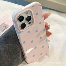 蓝色圆点印花防摔可爱时尚手机壳 - 芭樂粉 - 查看 3