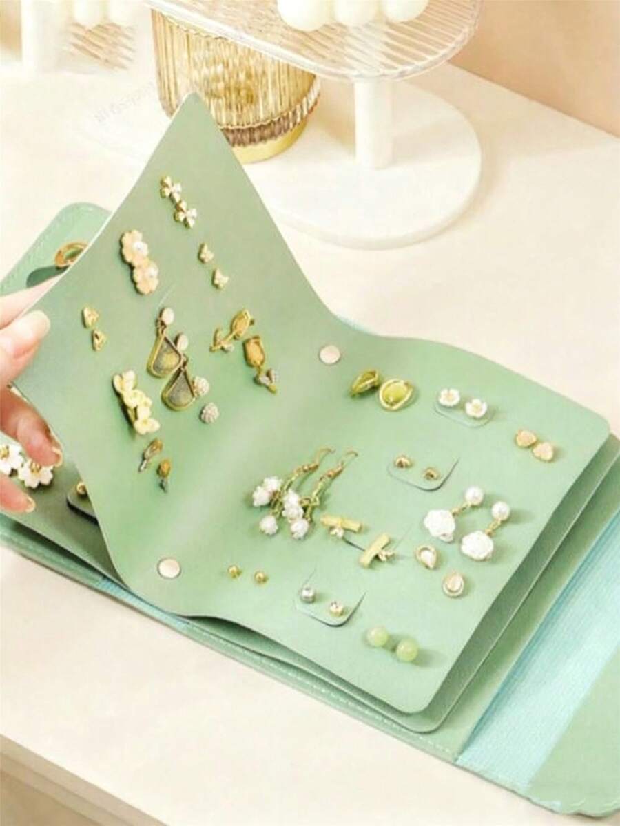 1 buc. Geantă mică de bijuterii multifuncțională ultra portabilă, geantă de depozitare pentru cercei și colier, depozitare portabilă pentru accesorii mici, cu închidere sigură pentru cadouri de damă