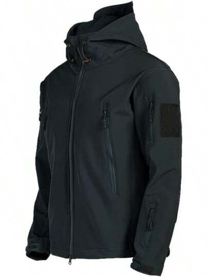 Chamarra Táctica Militar con Capucha para Hombre Chamarra Impermeable Deportiva Montaña de Forro Polar Chamarra Softshell para Camping Senderismo