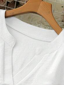 Plus Size T Shirts 2025 Women New Long Sleeve V Neck Oversized Lazy Style Solid Color Peplum Hem Tee Tops Casual Spring Summer