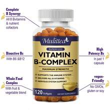 MULITTEA Vitamin B Complex Capsule - With Vitamin C,B12,B6,B2 - Reduce Stress & Energy Complex Supplement - 120 Capsules - 1 Pack (120pcs) - 查看 6