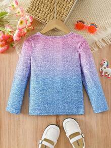 2pcs Girls Clothes Set, Cute Cartoon Unicorn, Flower & Rainbow Print, Girls Gift, Comfortable & Fashionable Long Sleeve T-Shirt, Suitable For Spring & Autumn, Casual Everyday & Outdoor Wear - Multicolor - View 5