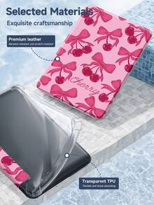 Étui de protection à motif cerise, compatible avec iPad 10,2 pouces (2021/2020, 9e/8e génération), compatible avec Samsung Galaxy Tab A8 10,5 pouces (2022), étui de protection pour tablette avec fente pour crayon, compatible avec Kindle Paperwhite 12e génération (2024), Kindle (11e génération jusqu'à la sortie 2024) (6), prend en charge la fonction de veille/réveil automatique - Multicolore - Voir 8
