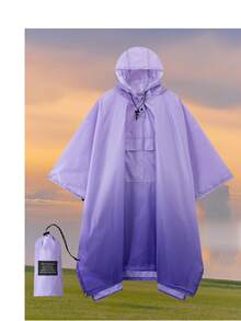 3-In-1 Multifunctional Hooded Rain Poncho For Adults With Neckline Buttons, Portable Raincoat With Pockets, Lightweight Rain Jacket For Women And Men Outdoor Activities